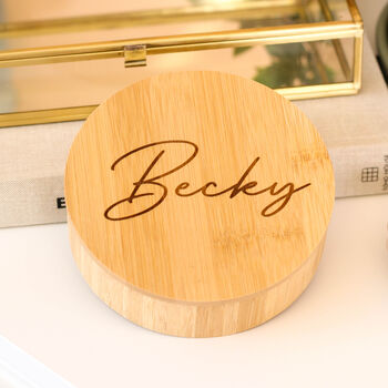 Personalised Signature Bamboo Box Jewellery Case, 2 of 4