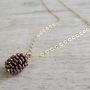 Tiny Pine Cone Charm Necklace, thumbnail 7 of 12