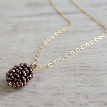 Tiny Pine Cone Charm Necklace, 7 of 12