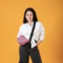 Floral Pink And Green Sling Bag Waxed Cotton Bag, thumbnail 3 of 4