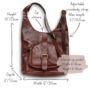 Leather Shoulder Bag With Pockets, Dark Brown, thumbnail 6 of 6