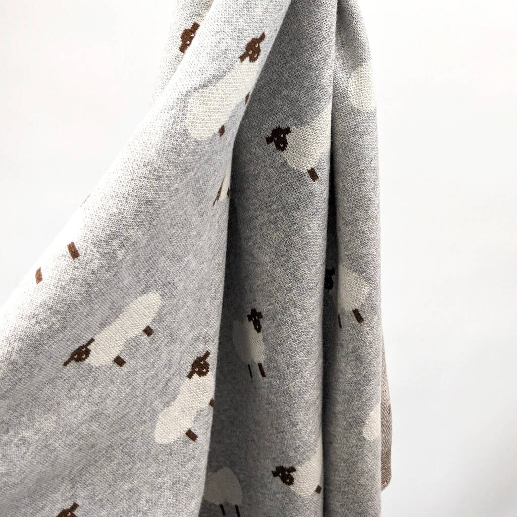 Little Sheep Knitted Baby Blanket By Hayley & Co