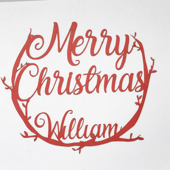 Personalised Christmas Papercut Wreath Card, 2 of 10