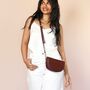 Woven Vegan Leather Half Moon Crossbody Bag, thumbnail 12 of 12
