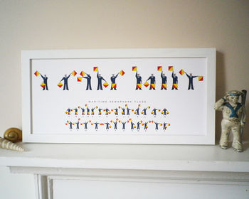 I Or We Love Daddy Semaphore Flags Print, 3 of 3