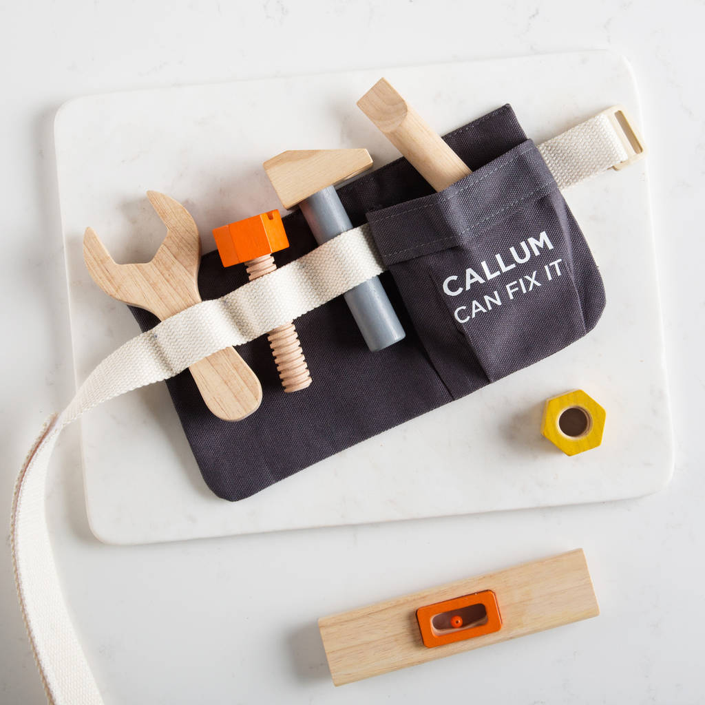 Personalised Children's Wooden Tool Belt Toy, 1 of 4