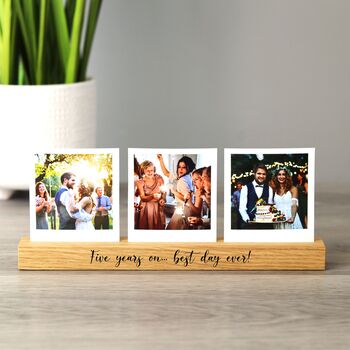 Solid Oak Photo Holder With Options To Personalise And Print Photos, 2 of 6