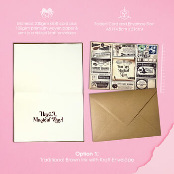 Witchcraft Wizardry Greeting Card For Magical Mum, 3 of 7