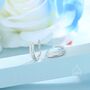 Double Huggie Hoop Cz Earrings In Sterling Silver, thumbnail 2 of 12