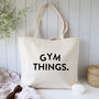 Gym Things Large Cotton Tote Bag, thumbnail 1 of 4