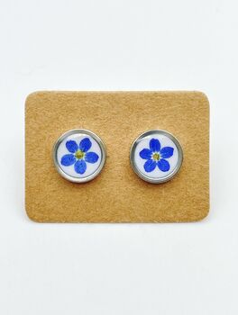 Stud Earrings With Forgetmenot Flowers In 10mm, 6 of 12