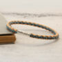 Personalised Sterling Silver Cork Bracelet Natural/Blue, thumbnail 3 of 8