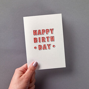'Happy Birthday' Neon Letterpress Card, 2 of 4