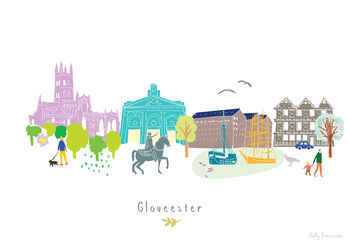 Gloucester Skyline Cityscape Art Print, 3 of 3