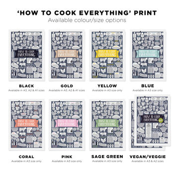 How To Cook Everything A2 Kitchen Print, 7 of 8