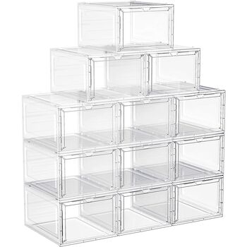Plastic Shoe Boxes Shoe Storage Organisers Containers, 10 of 12