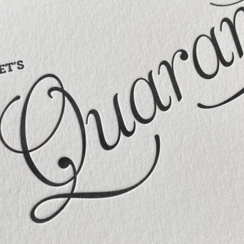 'Quarantine' Script Valentine Letterpress Card, 2 of 2