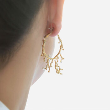Lush Gold Plated Pearl Earrings, 4 of 7