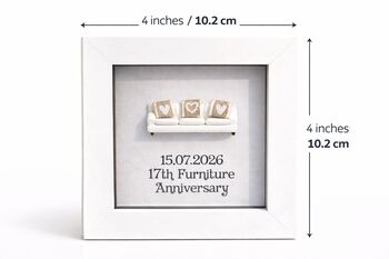 Personalised 17th Furniture Anniversary Love Sofa Frame Gift, 2 of 6