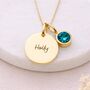 Personalised Gold Plated Sterling Silver December Birthstone Topaz Pendant Necklace, thumbnail 1 of 11