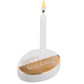 Happy Birthday Porcelain Candle Holder, 3 of 4