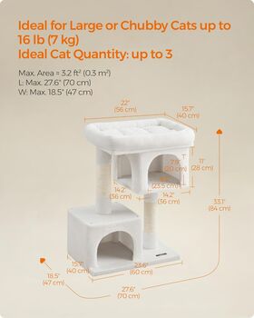 Cat Tree 84 Cm Cat Tower Cat Condo For Large Cats, 11 of 12