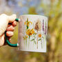 Inky Wildflower Mug With Optional Personalised Details, thumbnail 4 of 12