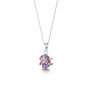 Real Flower Round Pendant Necklace In Silver, thumbnail 4 of 11
