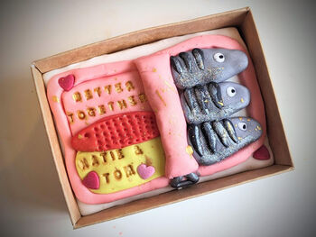 'Better Together' Hand Iced Sardine Tin Mini Biscuit Slab, Valentines Day Gift, 2 of 6