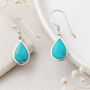 Sterling Silver Turquoise Teardrop Drop Earrings – December Birthstone, thumbnail 1 of 4