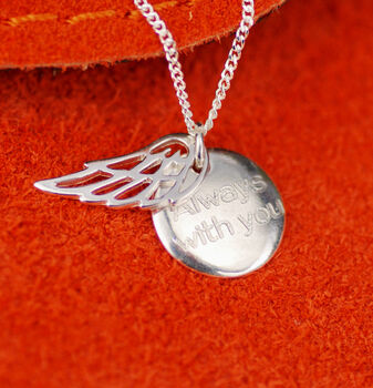 Personalised Silver Angel Wing And Charm Necklace, 3 of 8