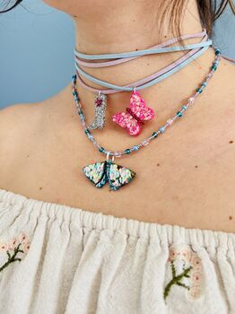 Silver And Pink Cowboy Boot Charm Necklace / Cowgirl Jewellery / Disco Western Gift / Nashville Bachelorette Accessory / Rodeo Statement, 10 of 11