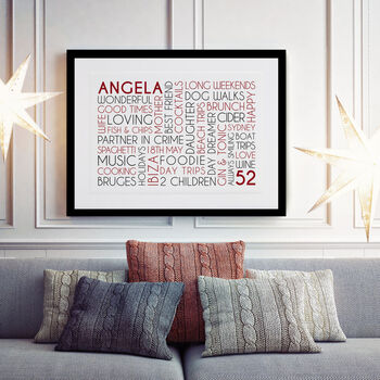 Personalised Any Age Birthday Landscape Word Art, 2 of 8