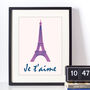 Je T'aime Eiffel Tower Art Print, thumbnail 3 of 3