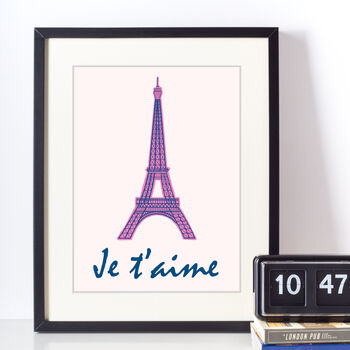 Je T'aime Eiffel Tower Art Print, 3 of 3