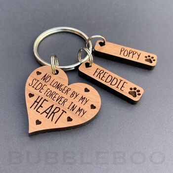 Pet Memorial Heart Keyring. No Longer By My Side, 3 of 6