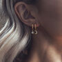 Erika. Gold Plated Moon And Star Hoop Earrings, thumbnail 2 of 4