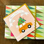 Christmas Tree Car Greetings Card, thumbnail 1 of 5