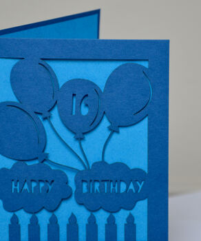 Birthday Balloons Laser Cut Greeting Card, 3 of 5