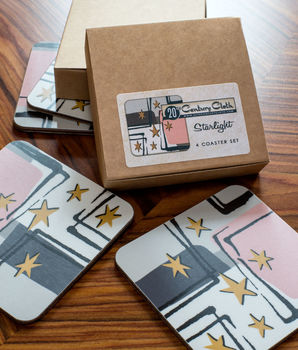 Boxed Set Of Midcentury 'Starlight' Coasters, 2 of 2