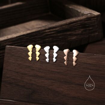 Sterling Silver Heart Crawler Earrings, 6 of 11