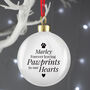 Personalised Pawprints Memorial Bauble, thumbnail 3 of 3