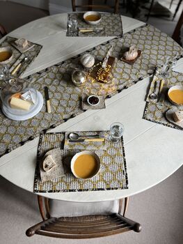 Pair Of Reversible Cotton Table Mats In Lilipad Print, 3 of 7