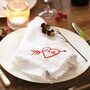 Personalised Initials Embroidered White Linen Napkin, thumbnail 1 of 2