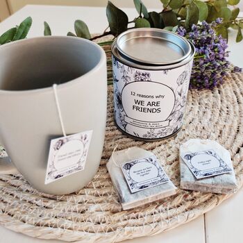 12 Reasons Why We Are Friends Personalised Tea Gift Set, 4 of 4