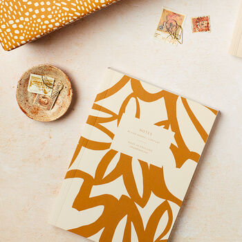 A5 Layflat Notebook In Mustard Floral And Cream, 4 of 6