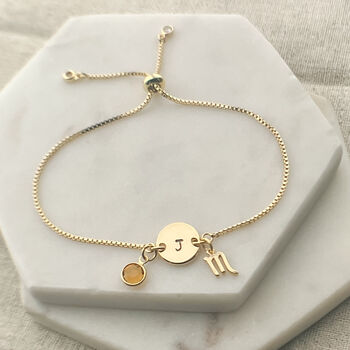 Gold Plated Scorpio Zodiac Bracelet, 2 of 7