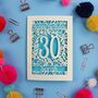 Personalised 30th Birthday Card Papercut Flower Design, thumbnail 6 of 9