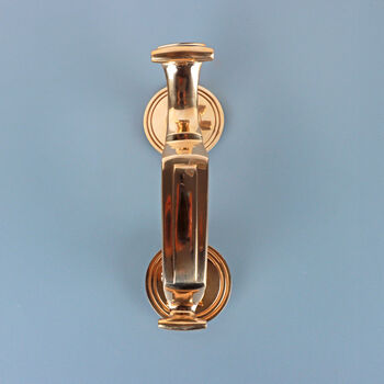 G Decor The Windsor Polished Brass Door Knocker Elegant Front Door Hardware Fitting, 4 of 4