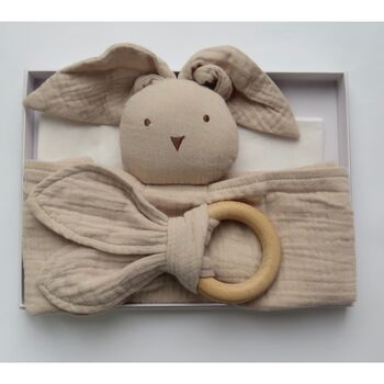 Personalised Bunny Comforter And Teether, 4 of 12